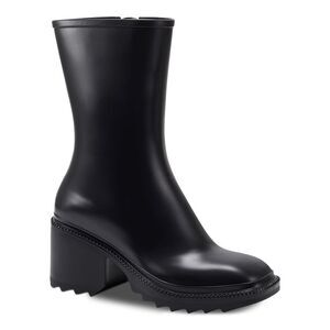 INC Womens Black Cushioned Everett Square Toe Block Heel Zip-Up Rain Boots 6 M